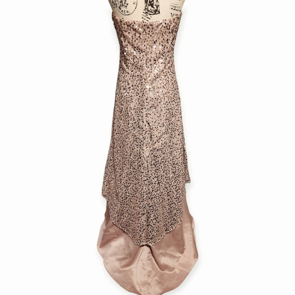 Jump Apparel Strapless Mauve And Rose Gold Sequin Gown - Picture 7 of 11